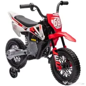 AIYAPLAY Motocicletă Electrică pentru Copii 3-6 Ani cu 2 Motoare și Accelerație Manuală, 2,4-5km/h, 107x56x70 cm, Roșu | Aosom Romania 