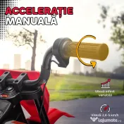 AIYAPLAY Motocicletă Electrică pentru Copii 3-6 Ani cu 2 Motoare și Accelerație Manuală, 2,4-5km/h, 107x56x70 cm, Roșu | Aosom Romania 