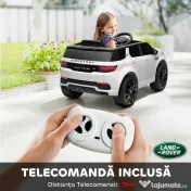 AIYAPLAY Mașină Electrică pentru Copii 3-6 Ani cu Telecomandă, Centură, Muzică, Claxon și Faruri, 106x65.5x51 cm, Alb | Aosom Romania 