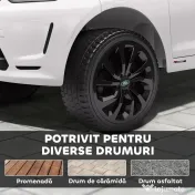 AIYAPLAY Mașină Electrică pentru Copii 3-6 Ani cu Telecomandă, Centură, Muzică, Claxon și Faruri, 106x65.5x51 cm, Alb | Aosom Romania 