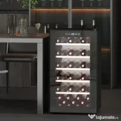 HOMCOM Frigider Vin pentru 41 de Sticle cu Temperatură Reglabilă Negru | Aosom Romania