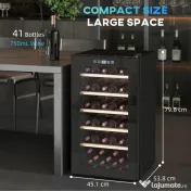 HOMCOM Frigider Vin pentru 41 de Sticle cu Temperatură Reglabilă Negru | Aosom Romania