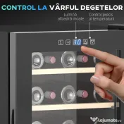 HOMCOM Frigider Vin pentru 41 de Sticle cu Temperatură Reglabilă Negru | Aosom Romania