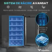 HOMCOM Frigider Vin pentru 41 de Sticle cu Temperatură Reglabilă Negru | Aosom Romania