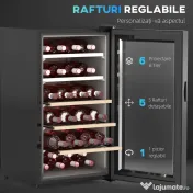 HOMCOM Frigider Vin pentru 41 de Sticle cu Temperatură Reglabilă Negru | Aosom Romania