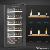 HOMCOM Frigider Vin pentru 41 de Sticle cu Temperatură Reglabilă Negru | Aosom Romania