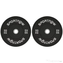 SPORTNOW Set de Discuri de Greutate cu Protecție din Cauciuc Solid cu Orificii, Փ45x8 cm, Negru | Aosom Romania