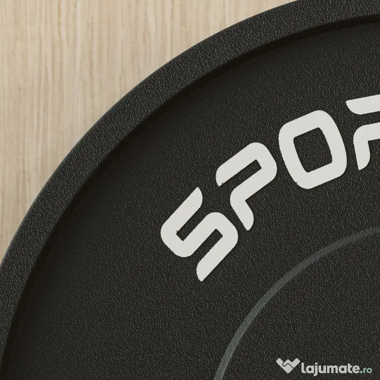 SPORTNOW Set de Discuri de Greutate cu Protecție din Cauciuc Solid cu Orificii, Փ45x8 cm, Negru | Aosom Romania