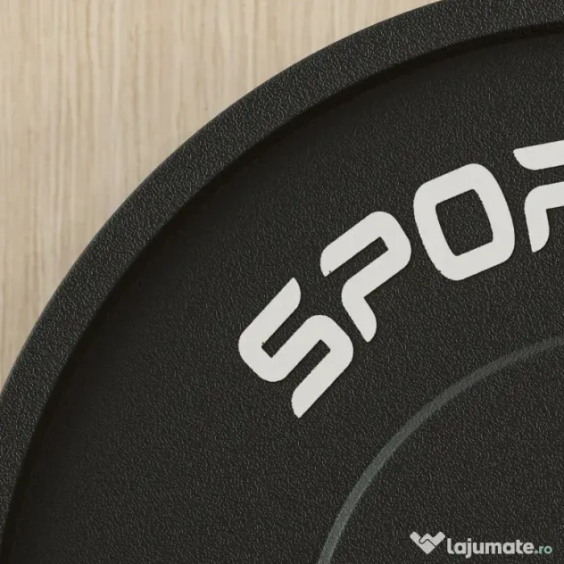 SPORTNOW Set de Discuri de Greutate cu Protecție din Cauciuc Solid cu Orificii, Փ45x8 cm, Negru | Aosom Romania