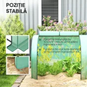 Outsunny Seră Portabilă Tip Tunel 4x1x0.8 m cu 4 Uși cu Fermoar, Acoperire PVC Rezistentă la Apă/UV | Aosom Romania 