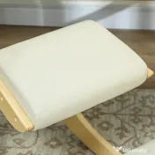 HOMCOM Scaun Ergonomic Postural din Material Textil, Scaun pentru Genunchi cu Mișcare de Legănare, 55x85x55 cm, Alb Crem | Aosom Romania 