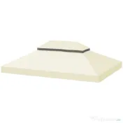 Outsunny Acoperiș pentru Pergolă cu 2 Niveluri cu Orificii de Drenaj, Curele și Buzunare Unghiulare, 400x300 cm, Crem Alb | Aosom Romania