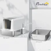PawHut Litieră pentru pisici închisă cu tavă din oțel, lopățică și pungi filtrante, din PP, 40.5x60.5x41.5 cm | Aosom Romania 