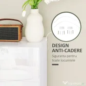HOMCOM Comodă Modernă cu 4 Sertare Anti-Răsturnare, Comodă din Pal Melaminat, 55x33x80 cm, Alb Lucios | Aosom Romania 