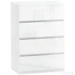 HOMCOM Comodă modernă cu 4 sertare anti-răsturnare, din lemn, 55x33x80 cm, alb lucios