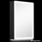 HOMCOM Dulap cu Oglindă pentru Baie cu Lumini LED și Priză pentru Aparat de Ras, Dulap Suspendat cu Funcție Anti-Ceață, Reglare Luminozitate, 3 Culori, Negru | Aosom Romania