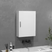 HOMCOM Dulap de Perete pentru Baie cu Rafturi Reglabile din Sticlă Securizată, 40x15x55 cm, Alb lucios | Aosom Romania