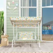 AIYAPLAY Leagăn pentru Copii cu Copertină Reglabilă și Centură de Siguranță, 120x112x75 cm, Alb | Aosom Romania 