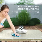 Outsunny Set de Mobilier de Grădină din 4 Piese cu 2 Canapele,  Fotoliu de Colț și Măsuță de Cafea, 100x68x74 cm, Bej | Aosom Romania 
