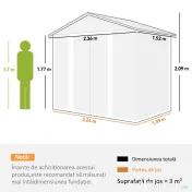 Outsunny Magazie Grădină Magazie Pentru Unelte Grădină Cu Uși Glisante 235.7x152x208.7cm | Aosom Romania 