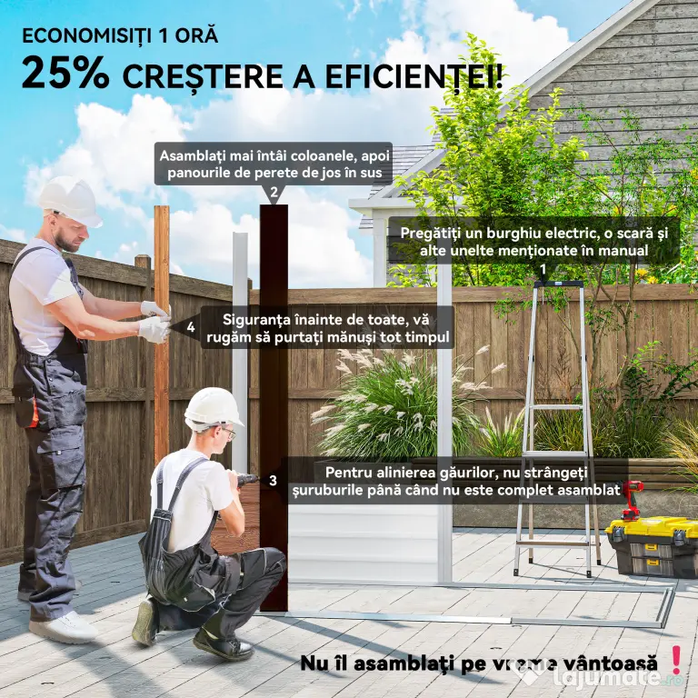 Outsunny Magazie Grădină Magazie Pentru Unelte Grădină Cu Uși Glisante 235.7x152x208.7cm | Aosom Romania