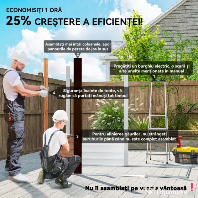Outsunny Magazie Grădină Magazie Pentru Unelte Grădină Cu Uși Glisante 235.7x152x208.7cm | Aosom Romania