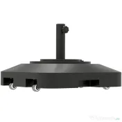 Outsunny Bază pentru Umbrelă cu Roți și 2 Frâne, Bază Reumplibilă din HDPE pentru Umbrelă cu Nisip 25 kg sau Apă 19 kg, pentru Stâlpi de Ø38/48 mm, 48x48x32,5 cm, Negru | Aosom Romania 