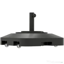Outsunny Bază pentru Umbrelă cu Roți și 2 Frâne, Bază Reumplibilă din HDPE pentru Umbrelă cu Nisip 25 kg sau Apă 19 kg, pentru Stâlpi de Ø38/48 mm, 48x48x32,5 cm, Negru | Aosom Romania