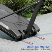 SPORTNOW Coș de Baschet Exterior Reglabil de la 146-236 cm cu Roți și Bază Umplută, Negru 
