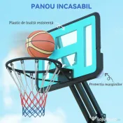 SPORTNOW Coș de Baschet Exterior Reglabil de la 146-236 cm cu Roți și Bază Umplută, Negru 