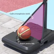 SPORTNOW Coș de Baschet Exterior Reglabil de la 146-236 cm cu Roți și Bază Umplută, Negru 