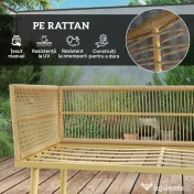 Outsunny Set Mobilier de Grădină din 4 Piese cu 2 Canapele și 2 Măsuțe de Cafea, 116x65x70 cm, Alb Crem | Aosom Romania 