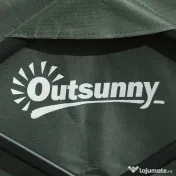 Outsunny Cărucior de Grădină 95L Pliabil cu Panou Rabatabil, din Oțel și Poliester, 125x48x78-102 cm, Verde 