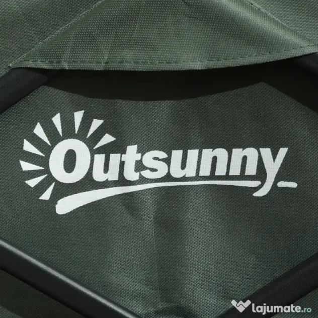 Outsunny Cărucior Pliabil de Grădină cu Deschidere Posterioară, Roți, Buzunare de Depozitare și Mâner, 125x48x78-102 cm, Verde | Aosom Romania