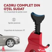 HOMCOM Set de 2 Suporturi pentru Mașină cu Înălțime de Ridicare Reglabilă, 20x17x29-42,5 cm, Roșu | Aosom Romania 