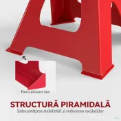 HOMCOM Set de 2 Suporturi pentru Mașină cu Înălțime de Ridicare Reglabilă, 20x17x29-42,5 cm, Roșu | Aosom Romania 