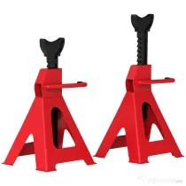 HOMCOM Set de 2 Suporturi pentru Mașină cu Înălțime de Ridicare Reglabilă, 20x17x29-42,5 cm, Roșu