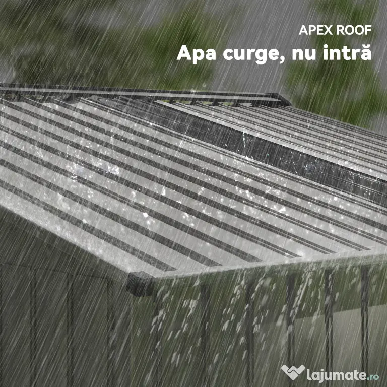 Outsunny Magazie de Grădină 4,9 m² 277x195x192 cm cu 2 Uși Culisante, Acoperiș Înclinat și 4 Grile de Ventilație, Gri Argintiu | Aosom Romania