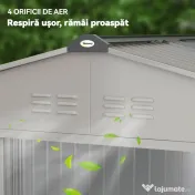 Outsunny Magazie de Grădină 4,9 m² 277x195x192 cm cu 2 Uși Culisante, Acoperiș Înclinat și 4 Grile de Ventilație, Gri Argintiu | Aosom Romania 