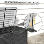 Outsunny Cutie de Depozitare Impermeabilă pentru Exterior cu Capac și Mânere, 115x60x60 cm, Negru