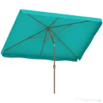 Outsunny Umbrelă de Grădină 2x3 m cu Manivelă, Inclinabilă și Anti-UV 50+, Turcoaz