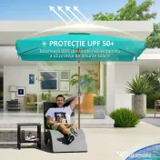 Outsunny Umbrelă de Grădină Înclinabilă cu Deschidere cu Manivelă și Orificiu de Aerisire, 300x200x235 cm, Turcoaz | Aosom Romania 