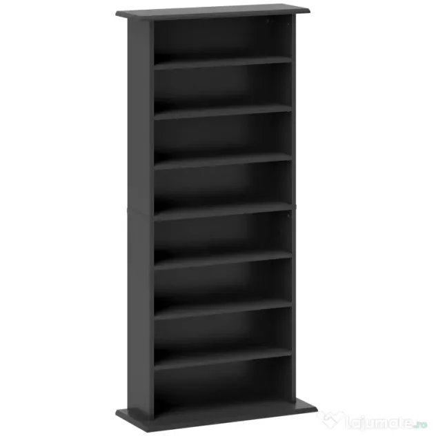 HOMCOM Dulap pentru CD-uri cu 6 Rafturi Reglabile pentru 360 CD-uri/185 DVD-uri Negru | Aosom Romania