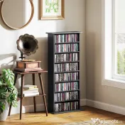 HOMCOM Dulap pentru CD-uri cu 6 Rafturi Reglabile pentru 360 CD-uri/185 DVD-uri Negru | Aosom Romania 