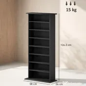 HOMCOM Dulap pentru CD-uri cu 6 Rafturi Reglabile pentru 360 CD-uri/185 DVD-uri Negru | Aosom Romania 