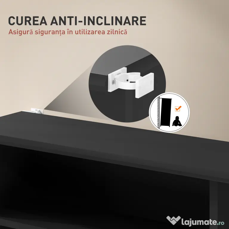 HOMCOM Dulap pentru CD-uri cu 6 Rafturi Reglabile pentru 360 CD-uri/185 DVD-uri Negru | Aosom Romania