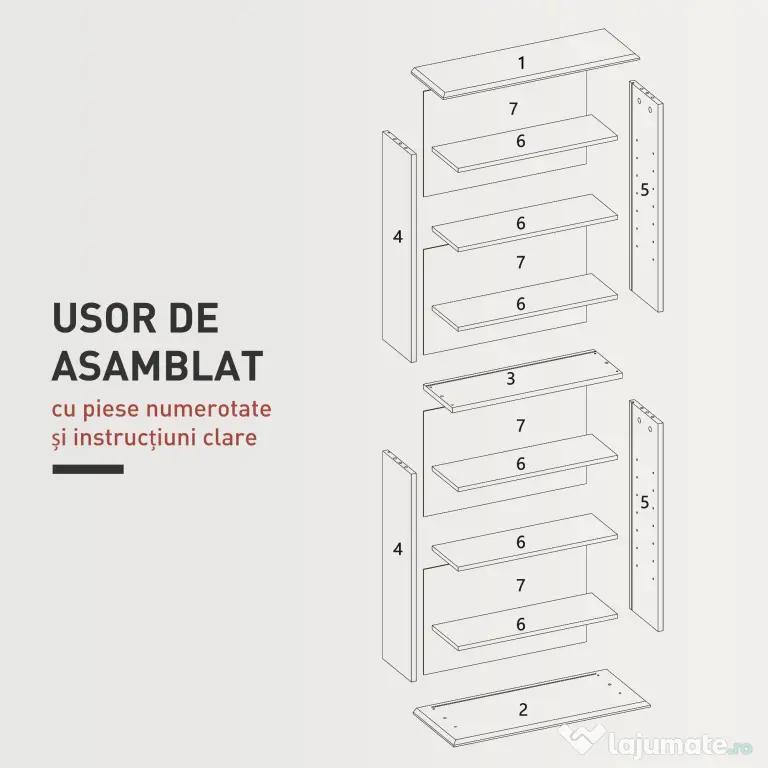 HOMCOM Dulap pentru CD-uri cu 6 Rafturi Reglabile pentru 360 CD-uri/185 DVD-uri Negru | Aosom Romania