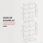 HOMCOM Dulap pentru CD-uri cu 6 Rafturi Reglabile pentru 360 CD-uri/185 DVD-uri Negru | Aosom Romania 