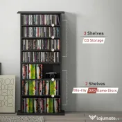 HOMCOM Dulap pentru CD-uri cu 6 Rafturi Reglabile pentru 360 CD-uri/185 DVD-uri Negru | Aosom Romania 