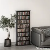 HOMCOM Dulap pentru CD-uri cu 6 Rafturi Reglabile pentru 360 CD-uri/185 DVD-uri Negru | Aosom Romania 